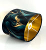 Handmade by order luxury teal gold wave abstract pattern OVAL lamp shade pendant light lamp shade all sizes and shapes available on demand